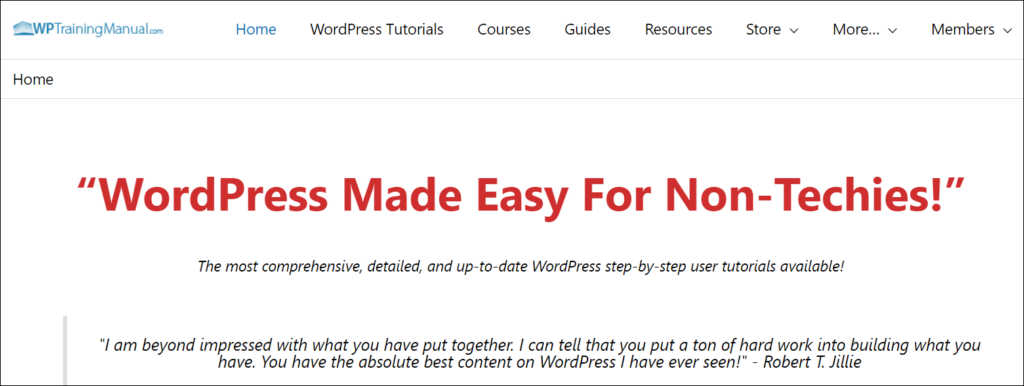 WPTrainingManual.com - Learn how to use your WordPress site effectively!